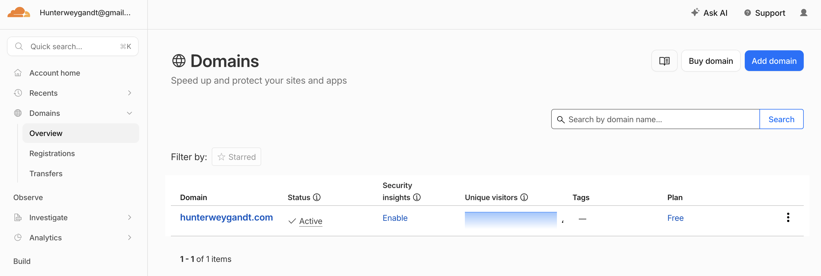 Cloudflare dashboard confirming the change